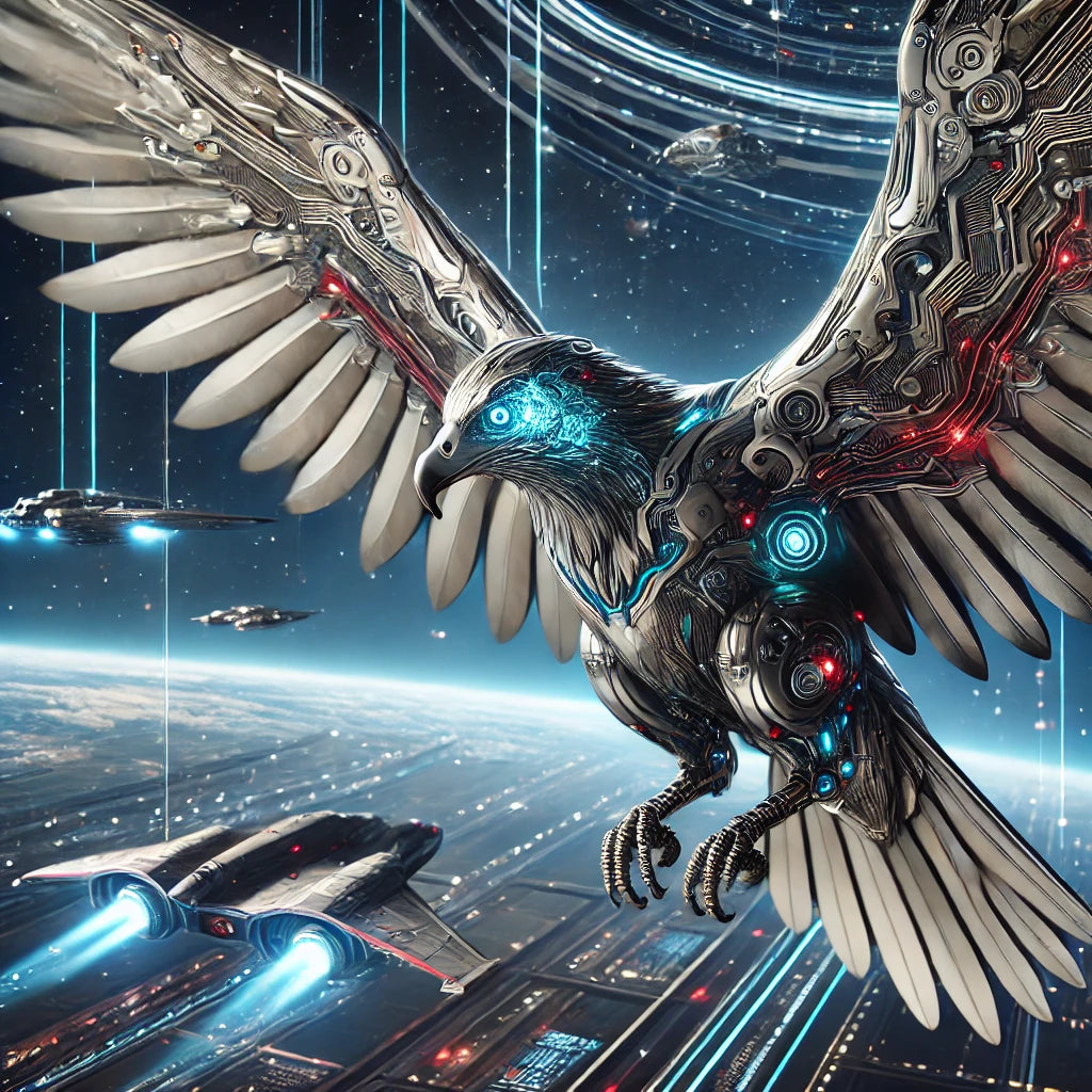 Cybernetic Condor – Art Nouveau – 16x20 Premium Matte Poster